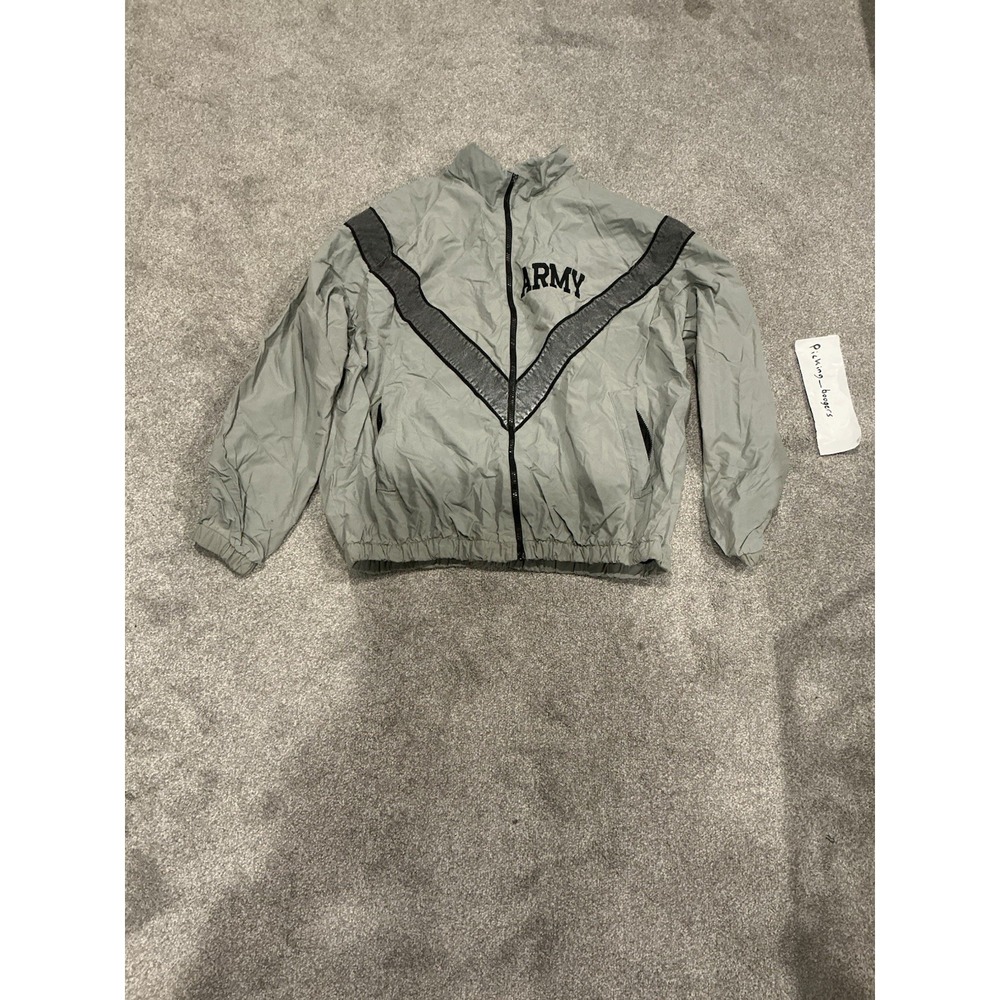US Army Jacket Men's Size Large/Long IPFU Skilcraft Windbreaker Gray